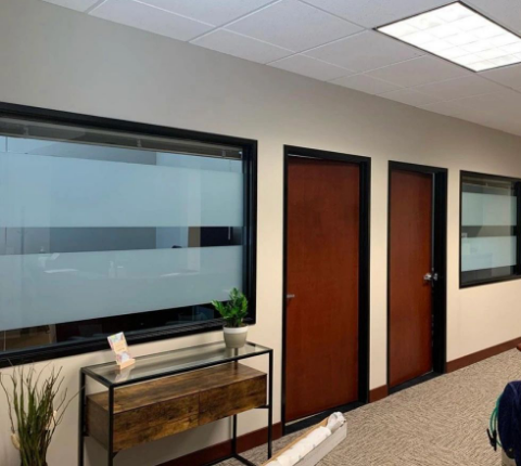 A business office in Tucson, AZ featuring window tinting installed by OneWorld Window Tinting