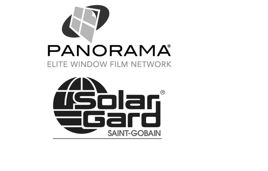 The Panorama Elite Window Film Network and Solar Gard logos